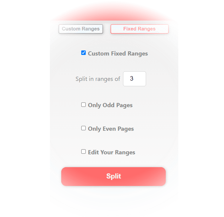 Use Fixed Ranges for PDF's splitting