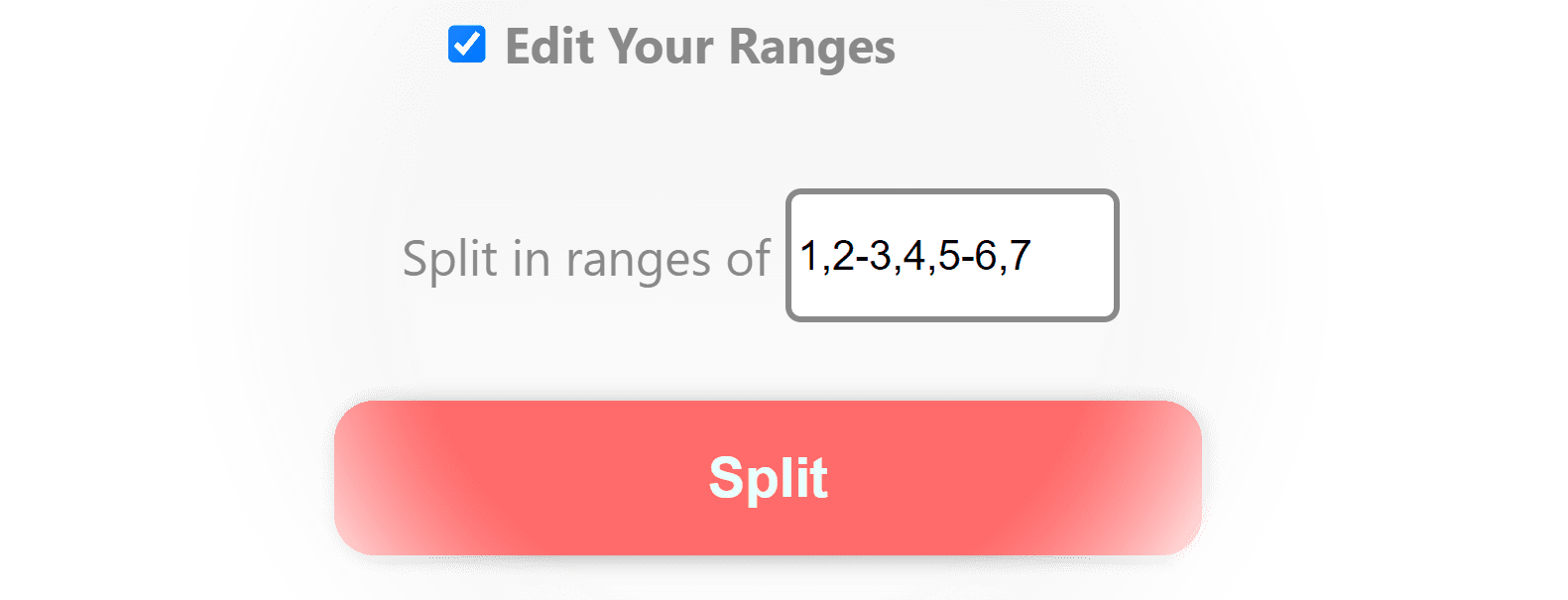 Edit Ranges for Split PDF's
